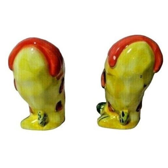 Retro Clown Fish Salt and Pepper Shakers Hand Painted Green Yellow Orange Gift - Picture 3 of 5